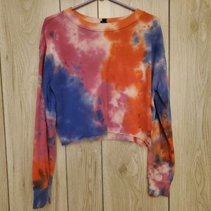 Wild Fable Multicolor Tie-Dye Cropped Sweatshirt